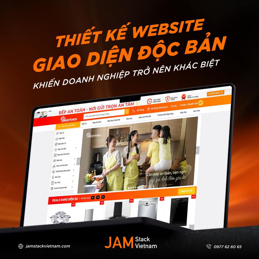 Giải ph&aacute;p thiết kế website giao diện độc bản của JAMstack Vietnam