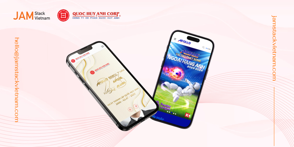 Dự &aacute;n thiết kế web Quốc Huy Anh m&agrave; JAMstack Vietnam đ&atilde; thực hiện